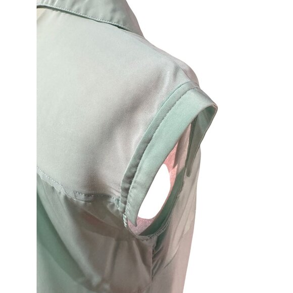 NEW Princess Vera Wang Womens S Green Sheer Top Elegant Chic Blouse Sleeveless - Picture 5 of 11